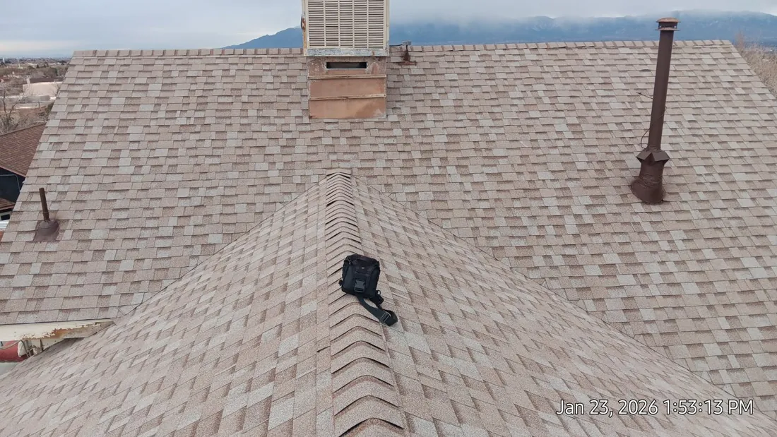 Newly installed shingle roof