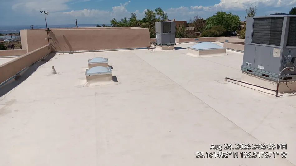 Flat roof with skylights in Albuquerque